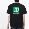 Tricou unisex cu mânecă scurtă pentru bărbați, negru, cu imprimeu logo Balenciaga 594579THV631000