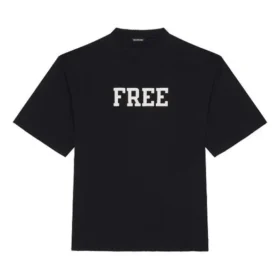 Tricou unisex FW 21 cu inscripție gratuită, negru 661715TKVD31070