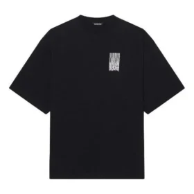 Tricou unisex FW21 cu imprimeu și guler rotund, negru 661715TKVE51070