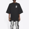Tricou unisex FW21 cu imprimeu și guler rotund, negru 661715TKVE51070