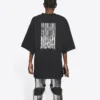 Tricou unisex FW21 cu imprimeu și guler rotund, negru 661715TKVE51070