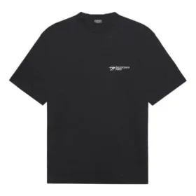 Tricou unisex SS21 cu imprimeu corporativ, guler rotund și mâneci scurte, negru 612966TKV861070