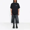 Tricou unisex SS21 cu imprimeu corporativ, guler rotund și mâneci scurte, negru 612966TKV861070