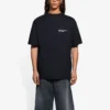 Tricou unisex SS21 cu imprimeu corporativ, guler rotund și mâneci scurte, negru 612966TKV861070