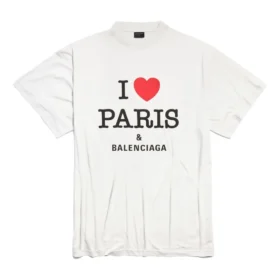 Tricour I Love Paris & Balenciaga Oversized „Alb” 787349TRVU99012