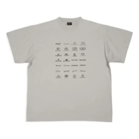 Tricouri cu logo-uri din arhivă, oversized „Gri deschis” 712398TNVQ71342
