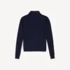 Tricouri Polo tricotate cu mâneci lungi pentru bărbați, de culoare bleumarin