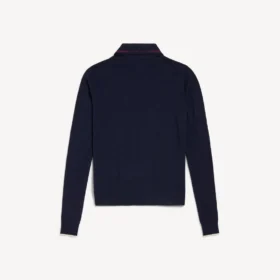 Tricouri Polo tricotate cu mâneci lungi pentru bărbați, de culoare bleumarin